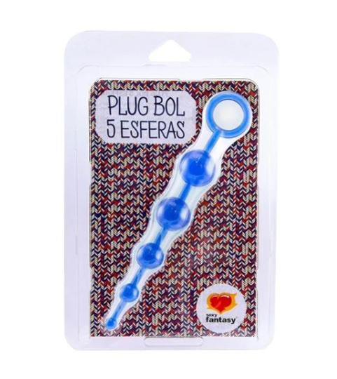 Imagem de Plug Bol 5 Esferas Sexy Fantasy 18,0x2,4cm Cor Azul