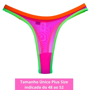 Imagem de Calcinha Asa Delta Plus Size em Tule com Transparencia Pink Neon Com Regulagem